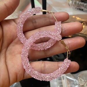 impressive luminous multicolored crystal hoops